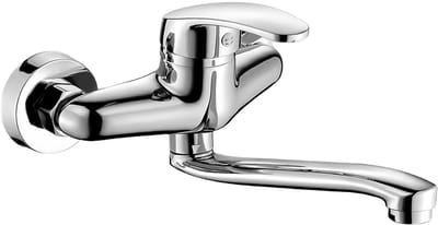 Dailygoods- Eengreepsmengkraan 360° draaibaar - Keukenkraan wandmontage - Zinklegering - Zwenkarm - Koud/warm water - Duurzaam en roestbestendig