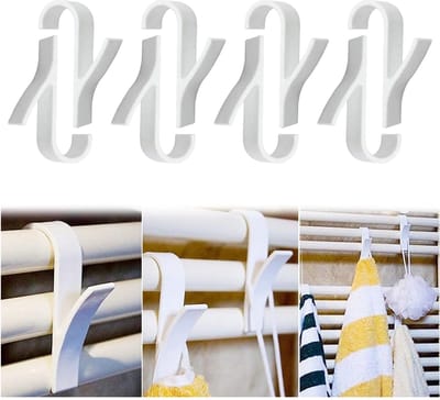 Consumerce® Set van 8 Radiator Handdoekhaakjes – Wit – Handdoekhanger – Handdoekrek – Badkamer Handdoekhouder – Handdoekhaak – Handdoekstang – Handdoekclips – Handdoek Hanger Klem – Rek Handoekrek