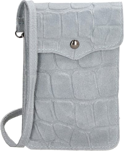 Charm London Elisa Telefoontasje - 100% Leer - Leren Tas - Lichtgrijs