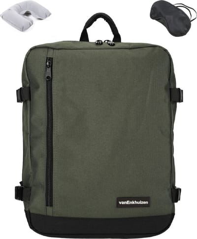 Rugzak 40x30x20 cm - Maximale Inhoud - Handbagage Tas 40x30x20 - 17 inch Laptopvak - Olijf Groen