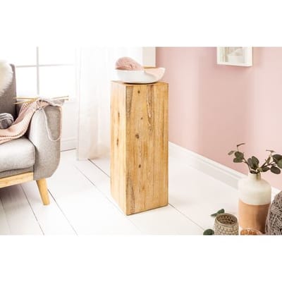 Bloemenzuil teak grijs 75 cm