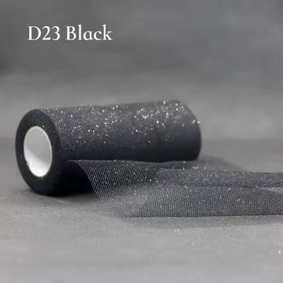 Glitter tule - Zwart - 22,8 meter