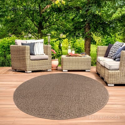 Muratap Sahara japandi rond buitenkleed jute-look weerbestendig vloerkleed 160 cm