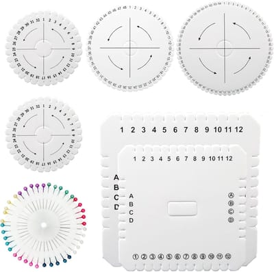Vlecht Schijven Set - Gereedschap Schuim - Sieraden Maken - 7 Delige Set - Rond Vierkant - Wit