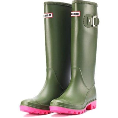 Mode Regenlaarzen Dames Knielange Waterlaarzen Gesp Lange Schacht Hoogwaardige Waterdichte Schoenen Dames Rubber Pvc Regenlaarzendf456 38 gray