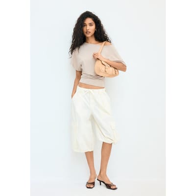 Stradivarius T-shirt met korte mouw en boothals  Bruin S