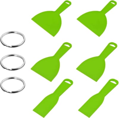 Multifunctionele Groene Schraper Set van 6 Stuks, Herbruikbare DIY Schraper voor Kunst en Gereedschap