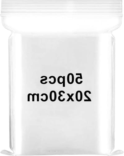 Grote Herbruikbare Duidelijke Plastic Zipperzakken 20x30cm - Sterke Sluitzakken voor Opslag van Snoep, Koekjes en Beads - 50 Stuks