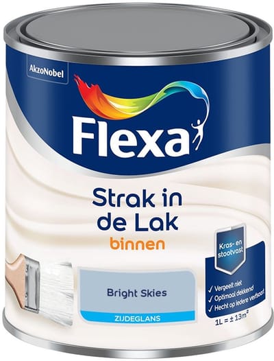 Flexa - Strak In De Lak Binnenlak Zijdeglans - Bright Skies - Mengverf - 1 L