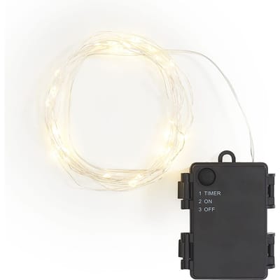 Outdoor micro LED snoer lampie met timer, 40 LED's