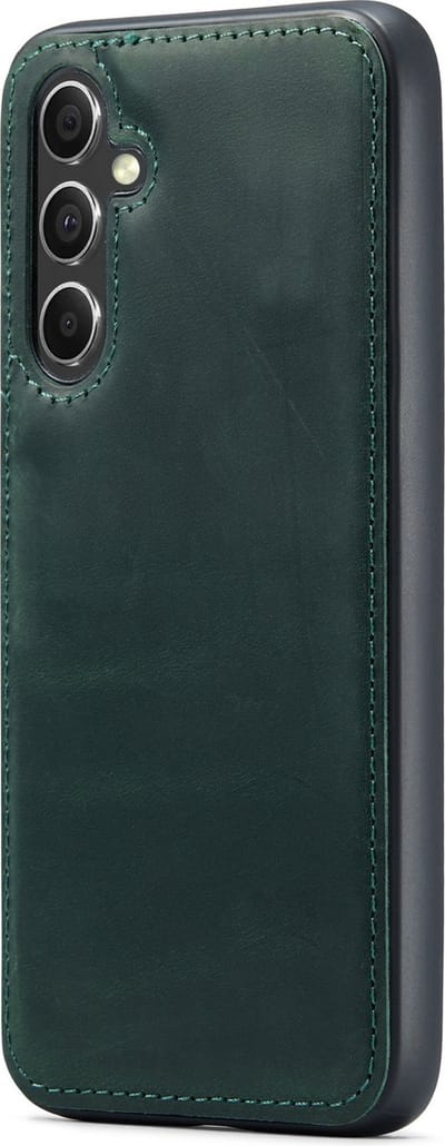 Casemania Echt Leren Hoesje Geschikt voor Samsung Galaxy A54 - Emerald Green - Leer Back Cover met Glanzend Afwerking