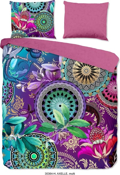 HIP dekbedovertrek mandalas en bladeren - 2 persoons 200x200/220 cm - Multi - 100% Katoen satijn