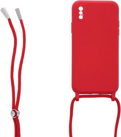 Ketting silicone telefoonhoesje Geschikt voor: iPhone X / XS - TPU - Silicone - Rood - ZT Accessoires