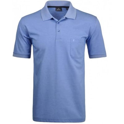 Ragman Softknit Poloshirt Breast Pocket Pima Cotton Mix Blauw / male