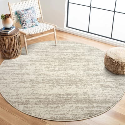 Relax Oslo - Laagpolig Effen Vloerkleed - Rond - Modern Tapijt - Creme- 240 CM Ø