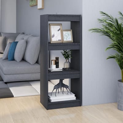 vidaXL - Boekenkast/kamerscherm - 40x30x103,5 - cm - massief - grenenhout - grijs
