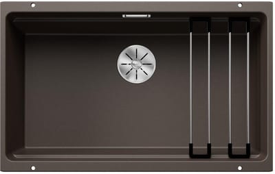 Silgranit spoelbak, 730x460 mm, met verschillende niveaus, coffee