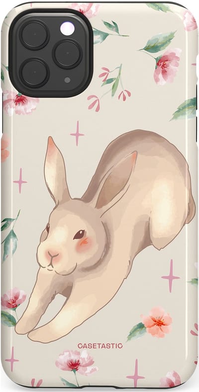 Casetastic Hoesje Geschikt voor Apple iPhone 11 Pro Max - Stijlvolle Beschermende Duo-layer Case - Lief konijntje