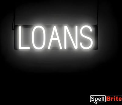 LOANS - Lichtreclame Neon LED bord verlicht | SpellBrite | 53 x 16 cm | 6 Dimstanden - 8 Lichtanimaties | Reclamebord neon verlichting