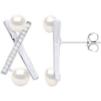 Oorbellen Strips - Echte Gecultiveerde Zoetwaterparel Knop 4-5 mm en 5-6 mm