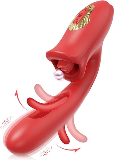 Multipla Orgasme Vibrator Pearl Red - 6 Unieke functies - Tappende modus - Tong vibratie - Bijt modus - Clitoris - G-spot - 20 vibratiestanden - Vibratie technieken - Hevige orgasmes