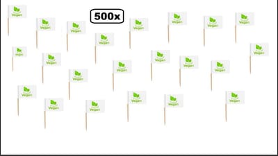 500x Cocktailprikker vlag Vegan - Vegetarisch prikkers cocktail hapjes eten tafelen