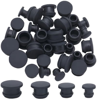 Dailygoody - Siliconen Stoppers - Herbruikbare Flessendoppen - 32 Stuks - Zwart - Voor Zout- en Peper- Schudders - Diverse Maten