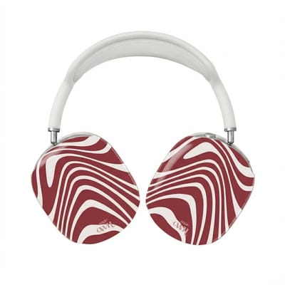 xoxo Wildhearts hoesje geschikt voor AirPods Max (2) - Boogie Wonderland Red - Ook als telefoonhoesje verkrijgbaar - schokbestendige case - koptelefoonhoes - Beschermhoes met met golvende print - golven - rood