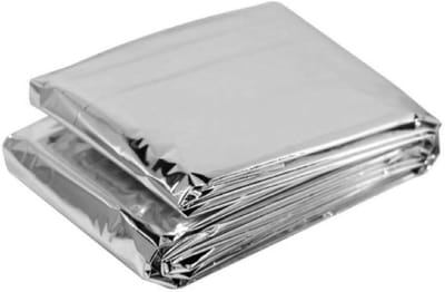 Nooddeken Warmhouddeken - Reddingsdeken Isolatie - Veiligheid Buiten - Compact Lichtgewicht - 130 x 210 cm - Zilver