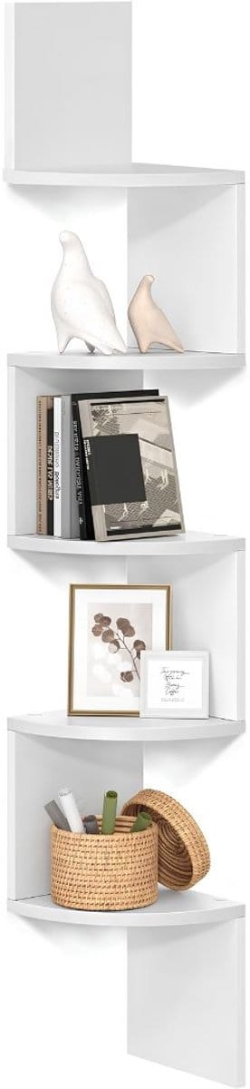 KAD® Boekenkast - Compact Boekenrek - Mini Opbergkast voor Bureau - Wit - 20cm x 20cm x 20cm
