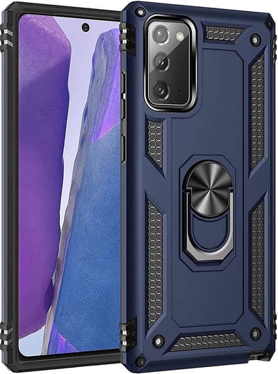 Anti-Shock Hybrid Ring Armor Hoesje Geschikt voor: Oppo A73 5G - blauw