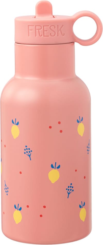 Fresk Thermosfles 350 ml - RVS Waterfles – Lekvrije Drinkfles voor Kinderen – Koude en Warme Dranken – BPA-vrij – Onbreekbaar – 2 Doppen – Thermosbeker – Drinkbeker Meisjes - Roze - Summer Fruit
