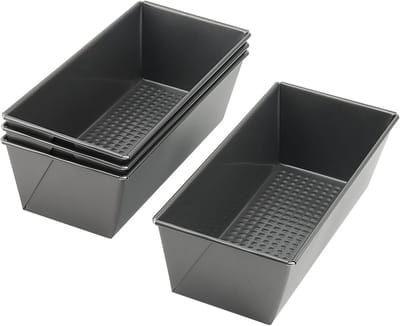 4x Rechthoekige Broodvormen 25cm - Antiaanbak Laag & Stevig Bakblik voor Oven