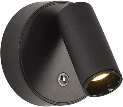 LED-wandlamp, werkt op batterijen, oplaadbare binnenlamp met dimbare aanraakschakelaar, 350° draaibare magnetische leeslamp, zwart -6000K
