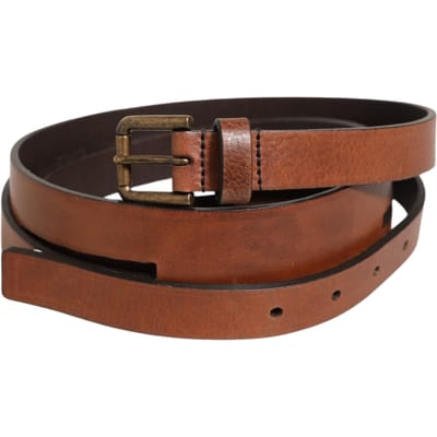 Dolce & Gabbana Bruine Dubbele Leren Band Gouden Gesp Riem