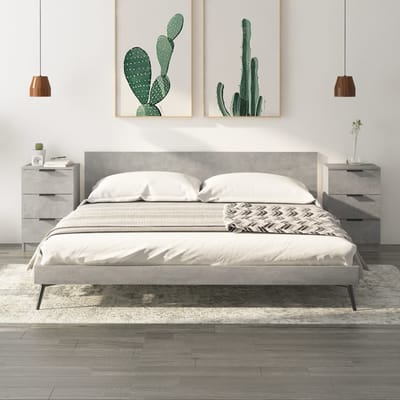 vidaXL - Nachtkastjes - 2 - st - 40x36x65 - cm - betongrijs