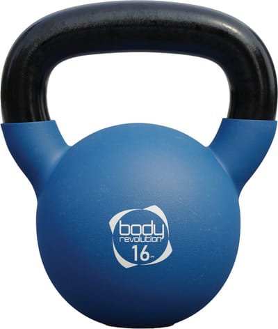 Neopreen kettlebell - blauw - 16kg - ergonomisch handvat