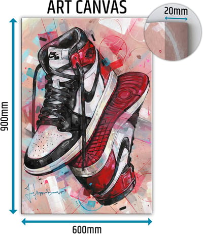 Sneaker canvas upside down black toe 60x90 cm