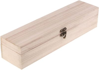 Houten Schatkist met Slot - Onbehandelde Houten Doos voor Sieraden en Knutselprojecten