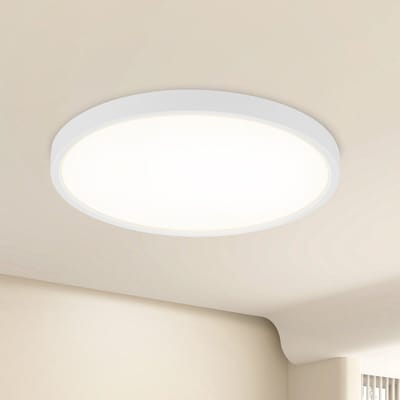 NETTLIFE Plafondlamp LED - 18 cm - Wit - Rond - 4000K Neutraal wit Licht - Plafondlamp plat - moderne Keukenverlichting - voor Gang | Slaapkamer | Woonkamer - 15 W