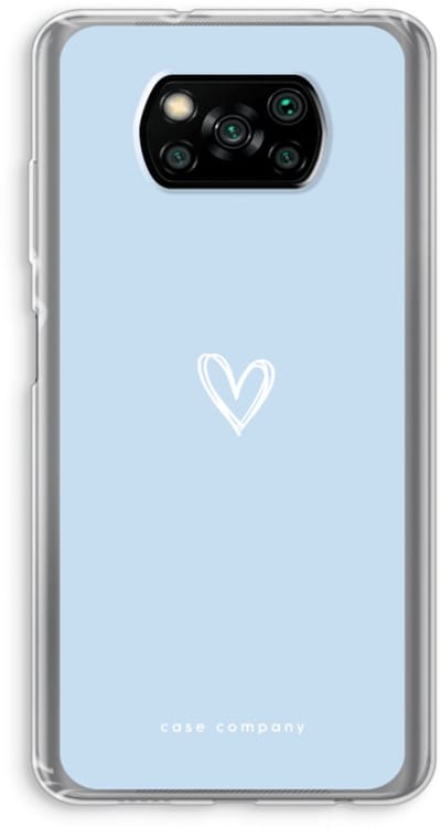 Case Company® - Hoesje geschikt voor Poco X3 Pro hoesje - Klein Hart Blauw - Soft Cover Telefoonhoesje - Bescherming aan alle Kanten en Schermrand
