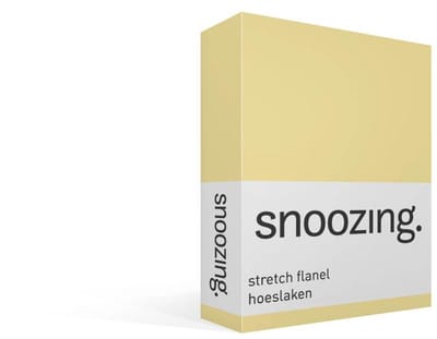 Snoozing stretch flanel hoeslaken - 70/80x200/220 cm - Eenpersoons - Geel