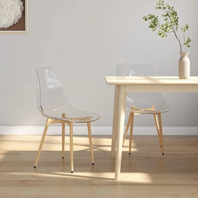 vidaXL - Eetkamerstoelen - 2 - st - PET - transparant