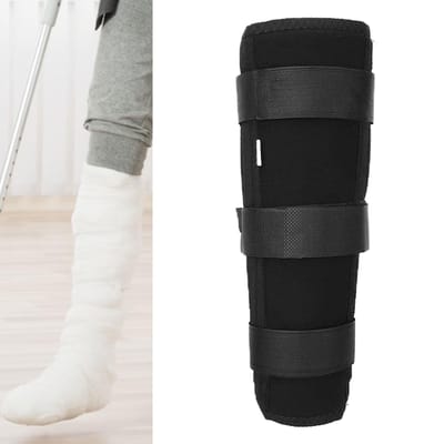 Attelle stabilisatrice de mollet pour tibia et péroné Protège-fracture Sangle de fixation Support pour blessure à la jambe Small gray