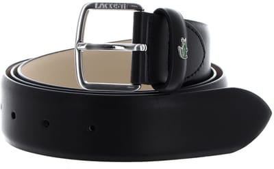 LACOSTE Leren Riem Elegance 35 Flat Raw Edge Belt W90 Noir Zwart