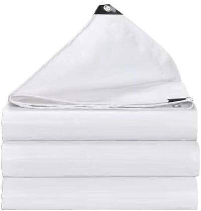 Afdekzeil - Zeildoek met ogen - Bescherming tegen weer - Scheurvast dubbelzijdig gecoat - 150 x 220 cm - Wit