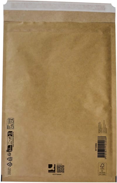 Q-CONNECT luchtkussenenveloppen, bruin, 7-G, 250 x 350 mm, doos van 100 stuks