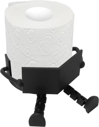 Praktische en Decoratieve Toiletpapierhouder in Zwart voor Standaard Rollen met Grappig Ontwerp en Ruimtebesparende Opslag voor Toiletpapier