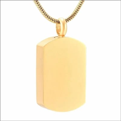 Aramat Jewels | Gedenkhangers | Goudkleurige Rechthoekige Ashanger Staal – Gedenksieraad Zonder Ketting | | | |25mm | Staal | Volwassenen | Verkleurd niet