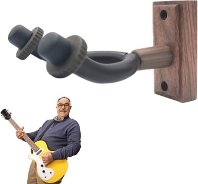 Gitaar Wandhouder - Muziekhanger - Instrument Presenteren - Krasvrije Bekleding - 15 x 10.1 cm - Zwart